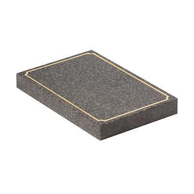 Rowland RB246: flat dark grey granite tablet with a gold-coloured pin-line border